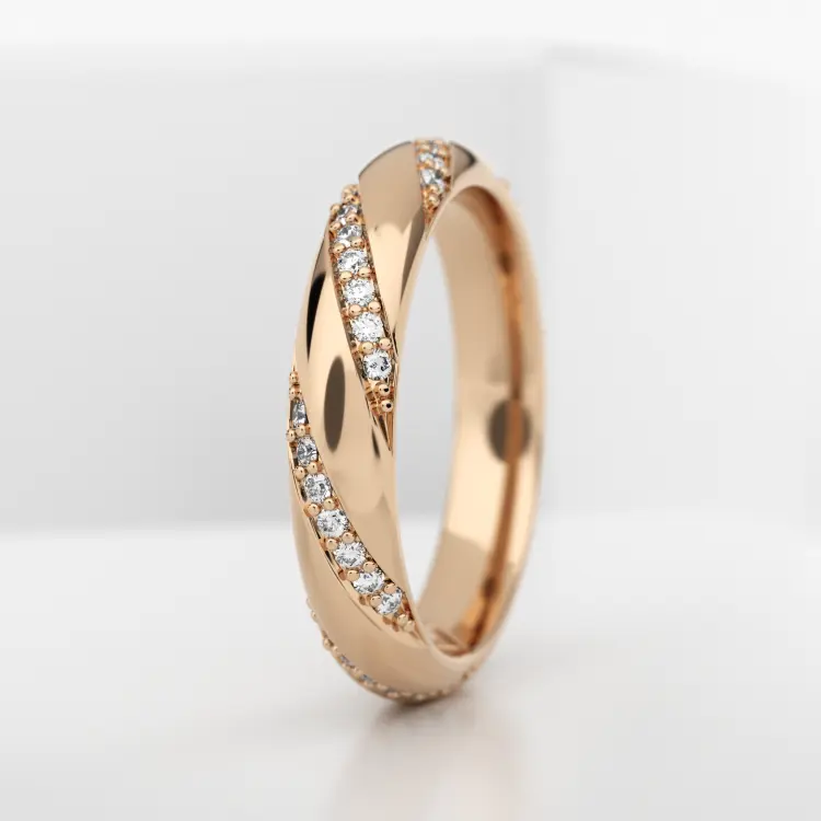 Обручальное женское кольцо из розового золота 585 пробы (728L)