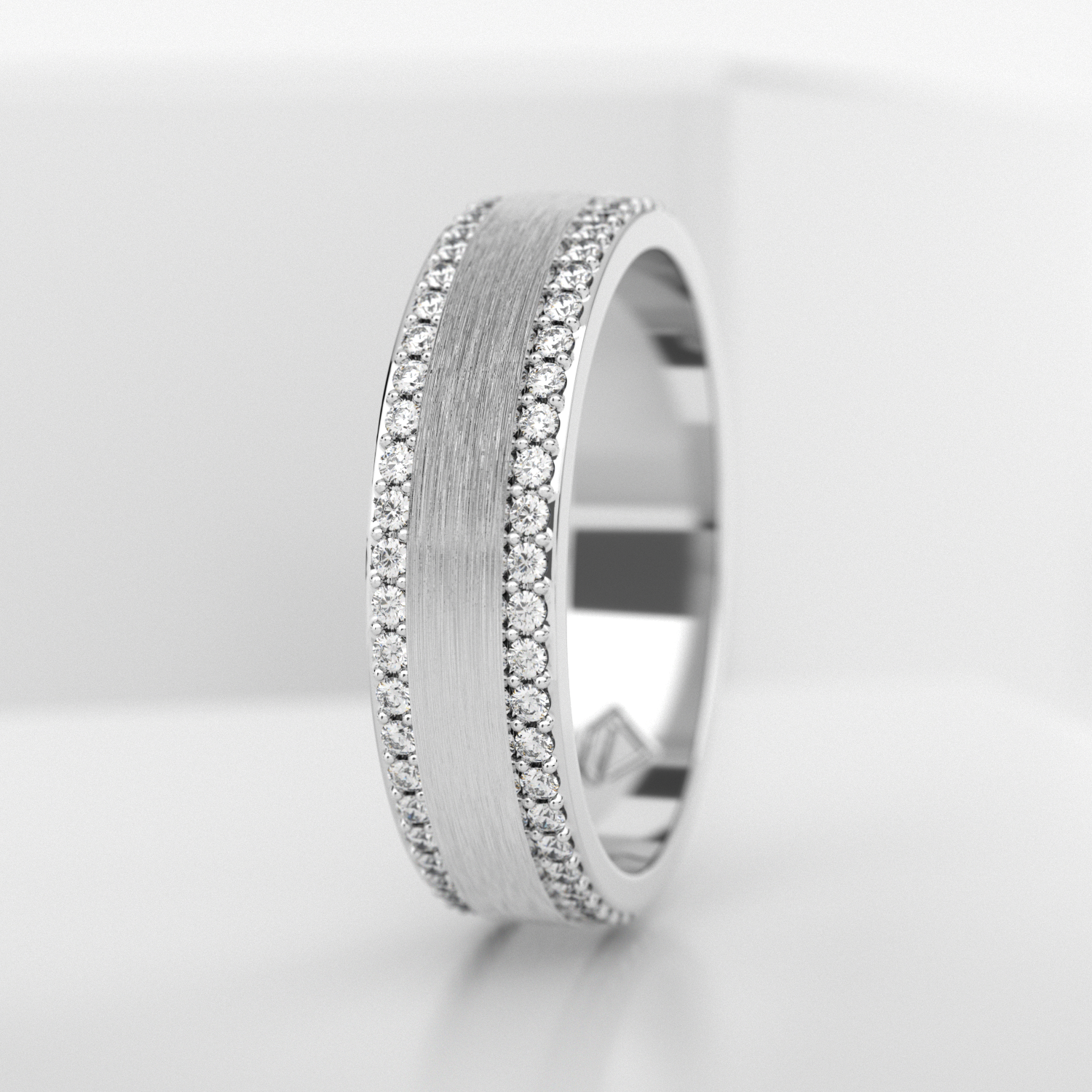 Обручальное женское кольцо из белого золота 585 пробы (730L)