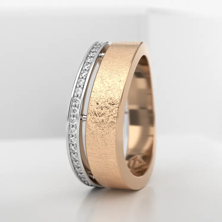Обручальное женское кольцо из розового золота 585 пробы (731L)