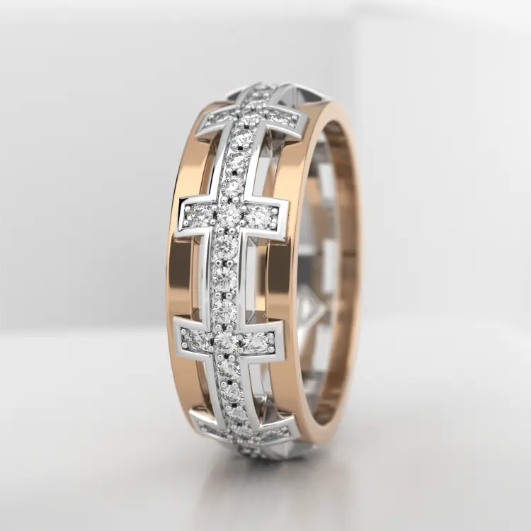 Обручальное женское кольцо из розового золота 585 пробы (732L)