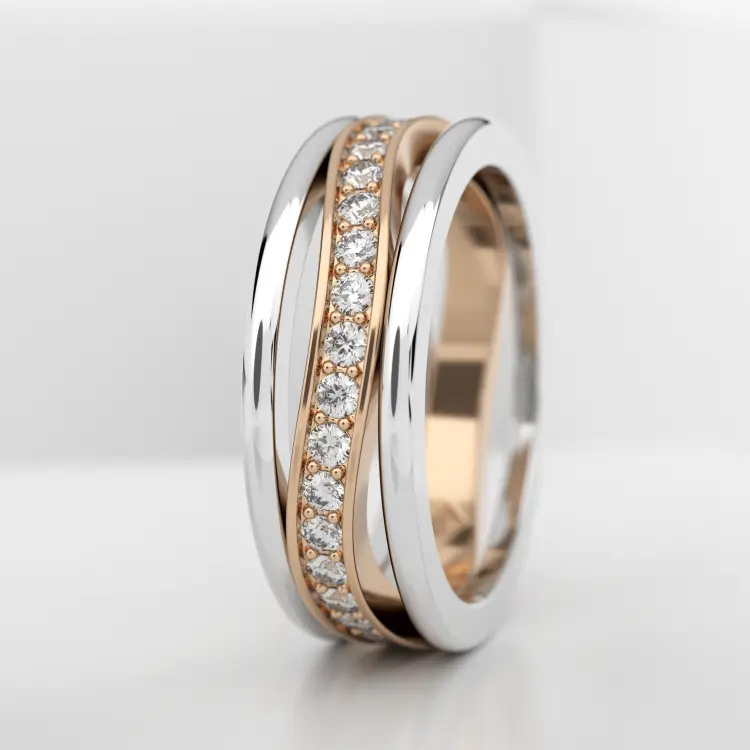 Обручальное женское кольцо из желтого золота 585 пробы (733L)