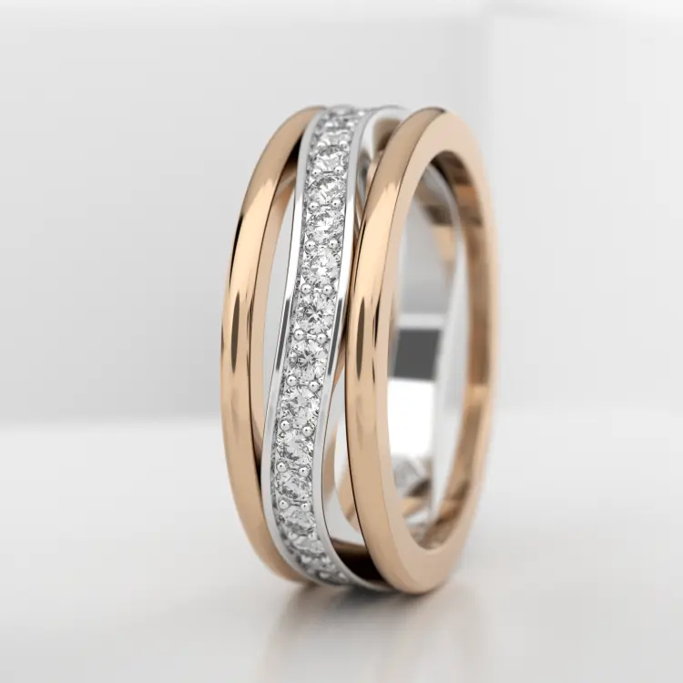 Обручальное женское кольцо из розового золота 585 пробы (733L)