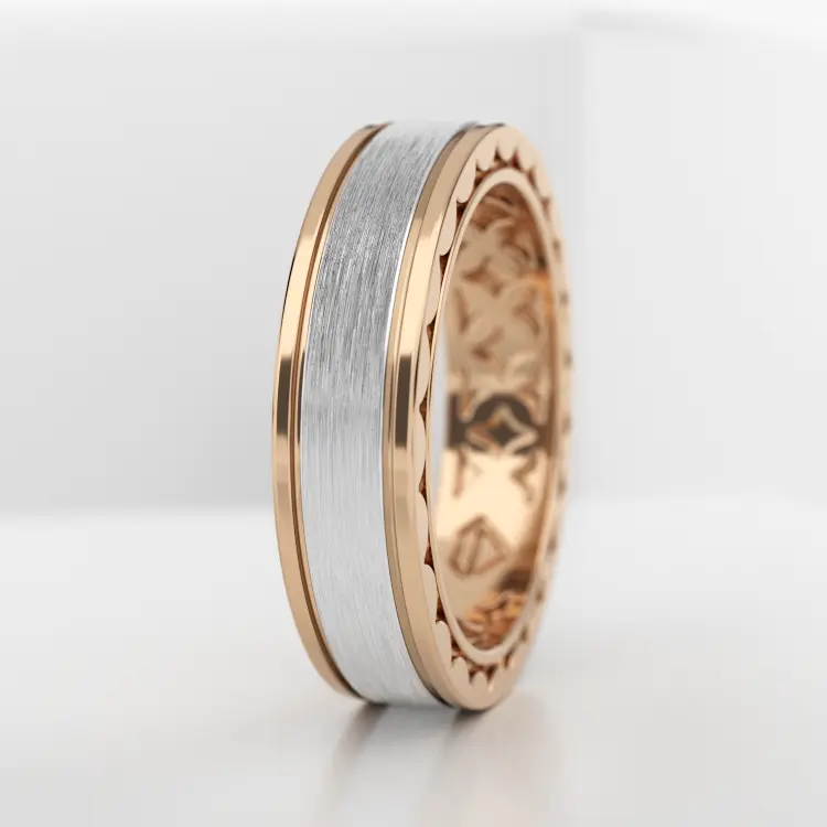 Обручальное женское кольцо из розового золота 585 пробы (735L)