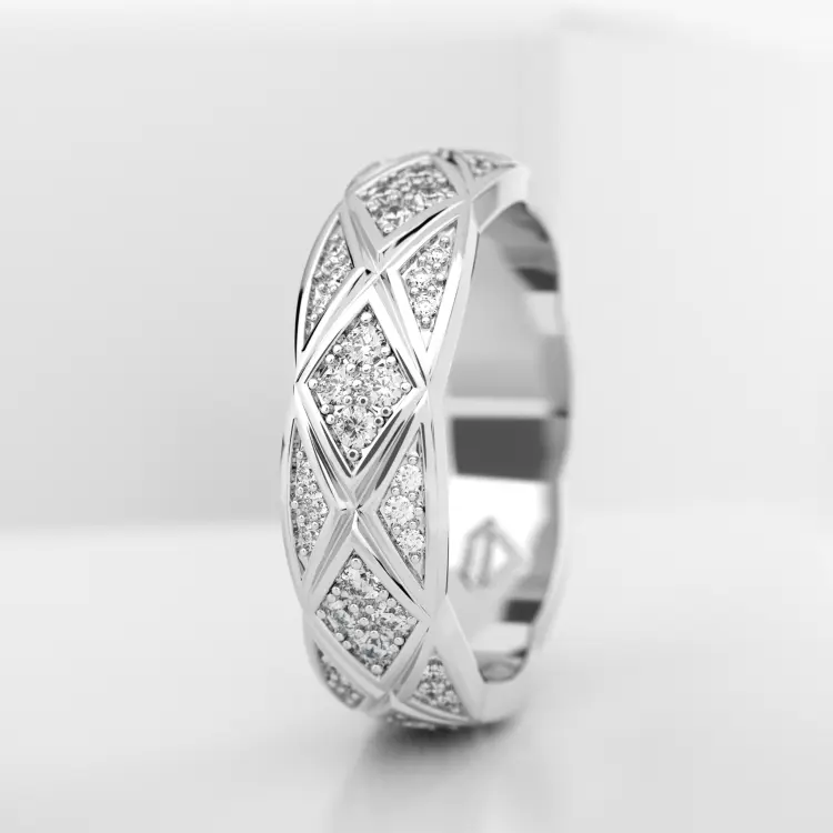 Обручальное женское кольцо из белого золота 585 пробы (736L)