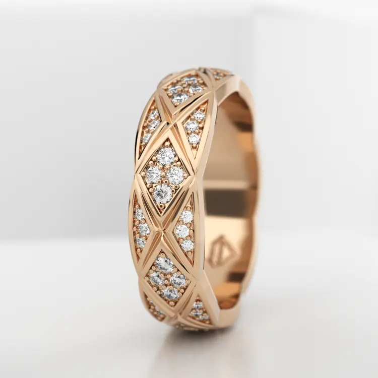 Обручальное женское кольцо из розового золота 585 пробы (736L)