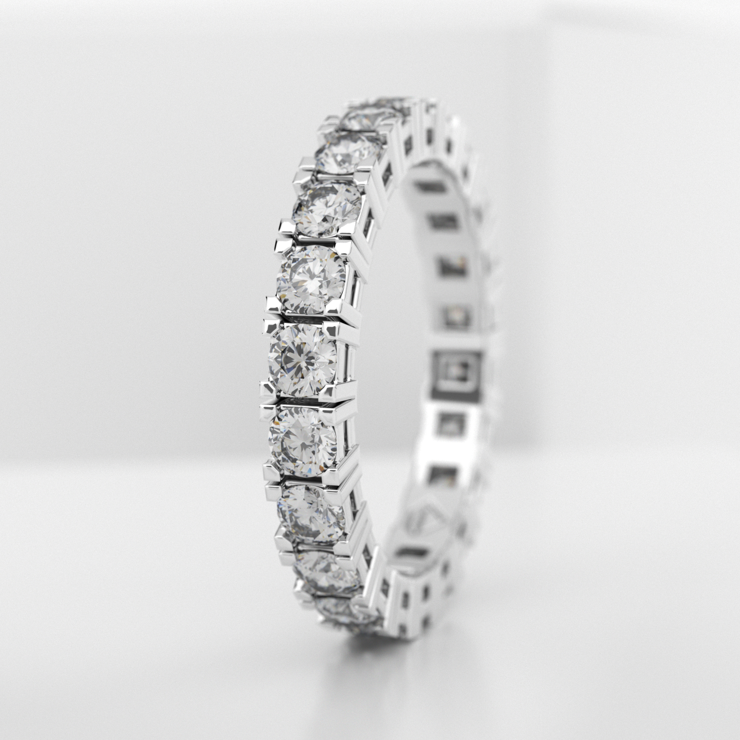 Обручальное женское кольцо из белого золота 750 пробы (737L)