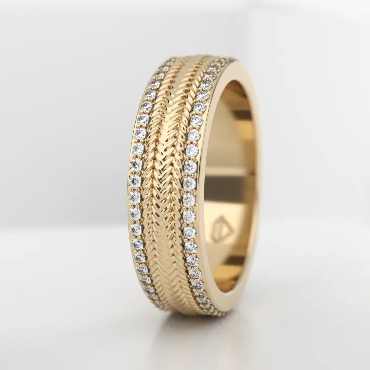 Обручальное женское кольцо из желтого золота 585 пробы (738L)