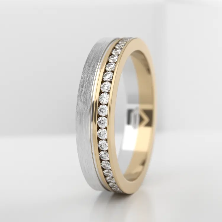 Обручальное женское кольцо из белого золота 750 пробы (739L)