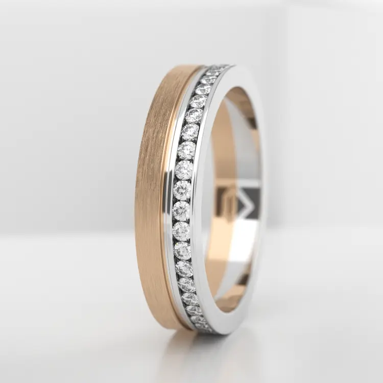 Обручальное женское кольцо из розового золота 585 пробы (739L)