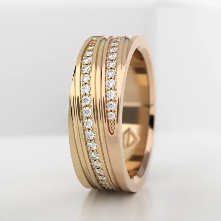 Обручальное женское кольцо из желтого золота 585 пробы (740L)