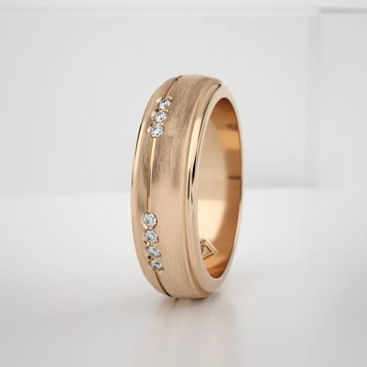 Обручальное женское кольцо из розового золота 585 пробы (741L)