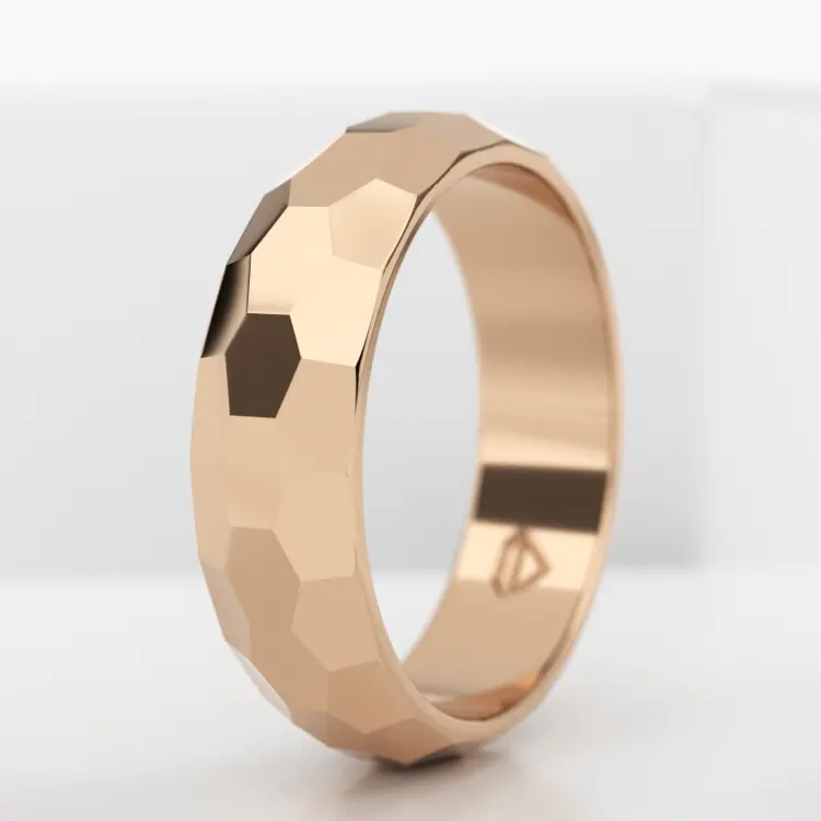 Обручальное мужское кольцо из розового золота 585 пробы (701M)