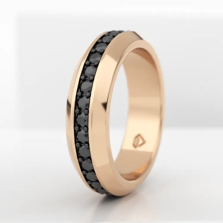 Обручальное мужское кольцо из розового золота 585 пробы (702M)
