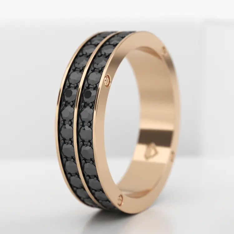 Обручальное мужское кольцо из розового золота 585 пробы (703M)
