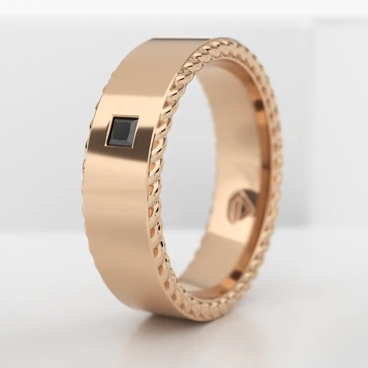 Обручальное мужское кольцо из розового золота 585 пробы (705M)