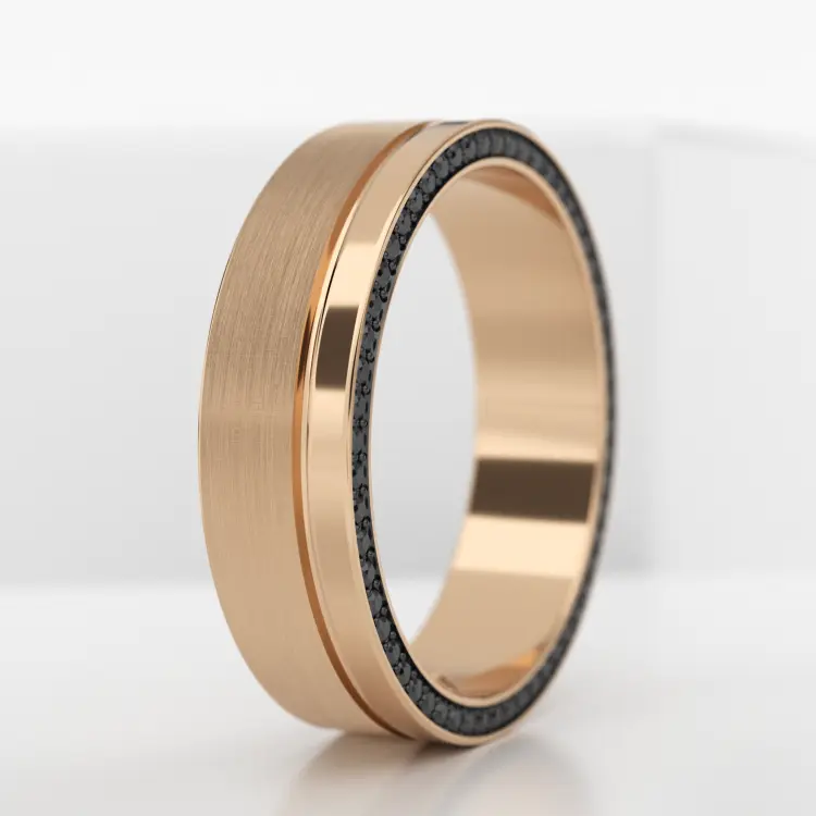 Обручальное мужское кольцо из розового золота 585 пробы (708M)