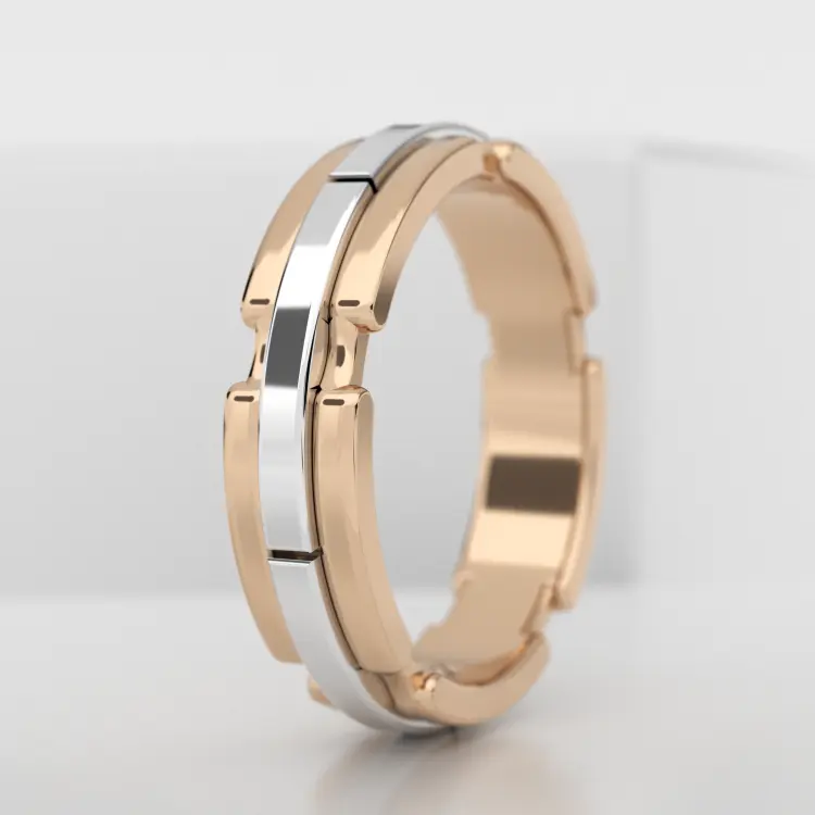Обручальное мужское кольцо из розового золота 585 пробы (709M)