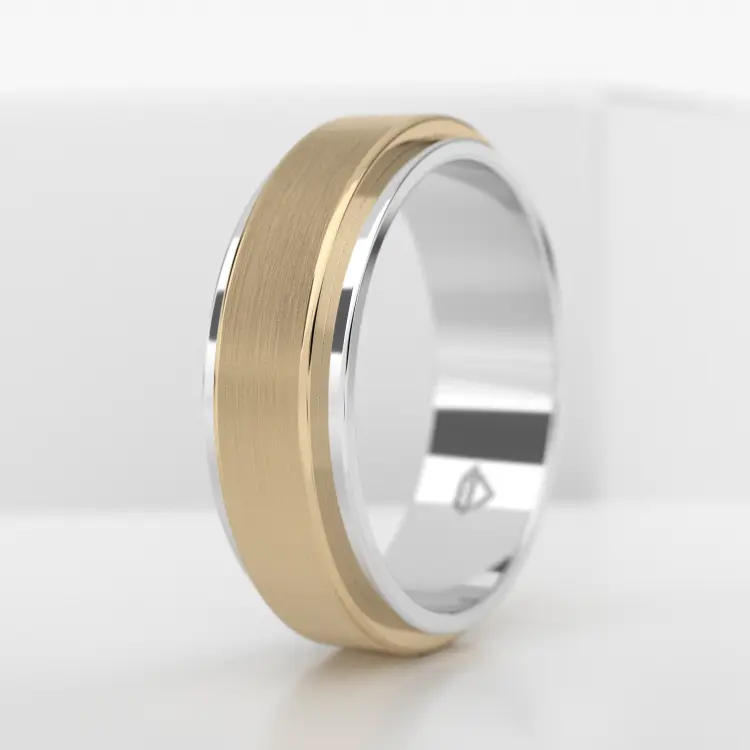 Обручальное мужское кольцо из белого золота 750 пробы (710M)