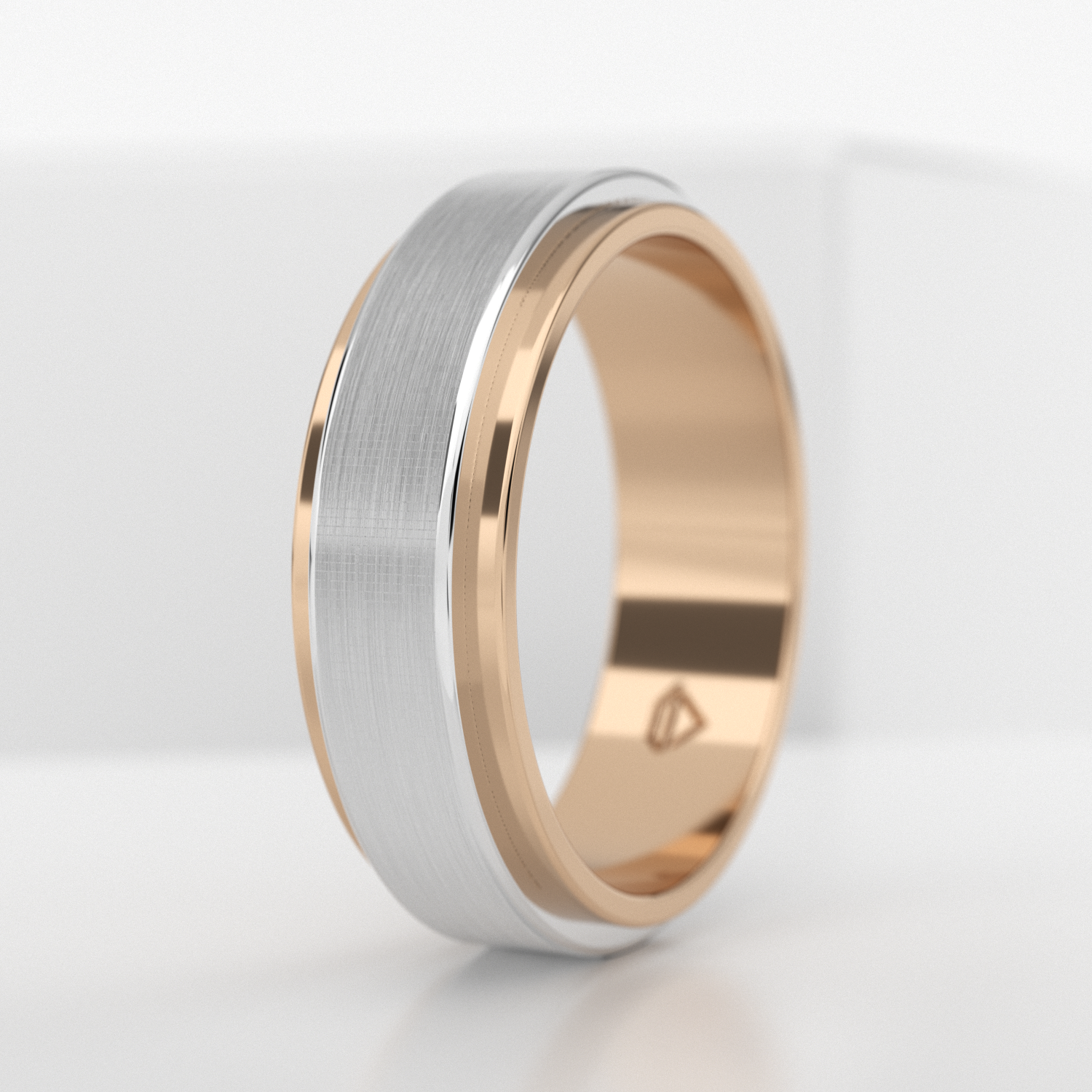 Обручальное мужское кольцо из розового золота 585 пробы (710M)