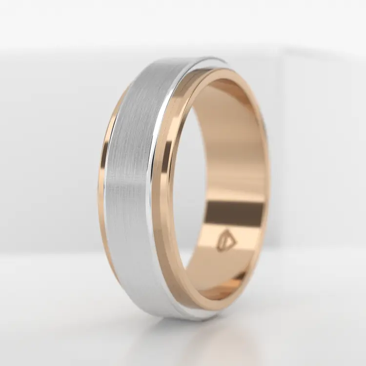 Обручальное мужское кольцо из розового золота 585 пробы (710M)