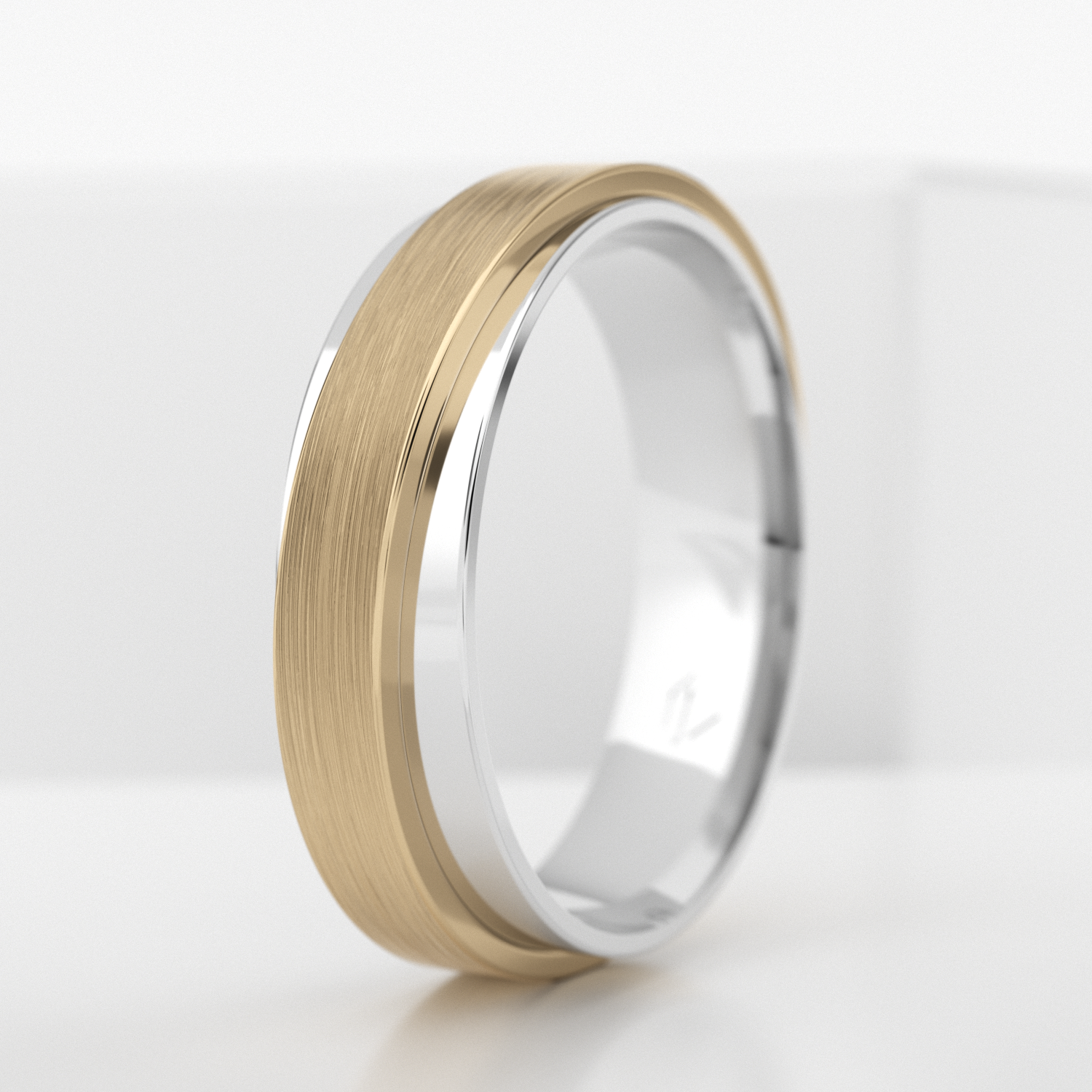Обручальное мужское кольцо из белого золота 750 пробы (711M)