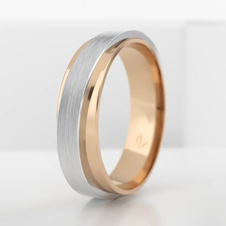 Обручальное мужское кольцо из розового золота 585 пробы (711M)