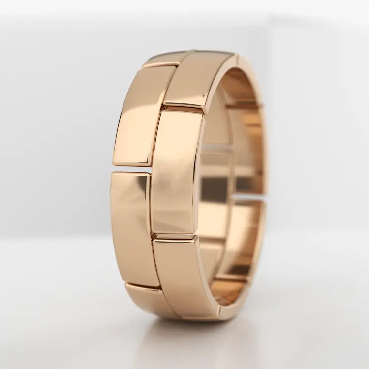 Обручальное мужское кольцо из розового золота 585 пробы (717M)