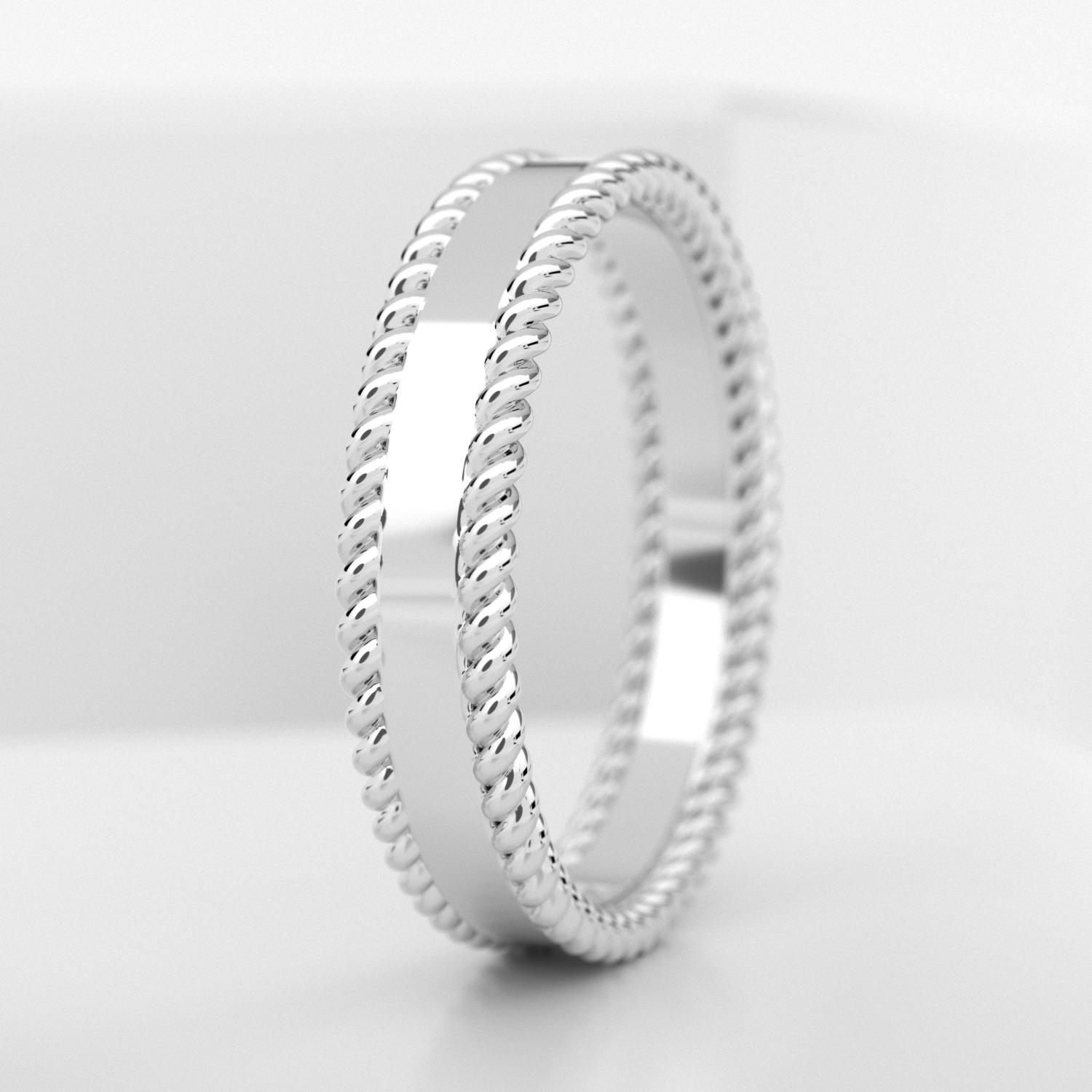 Обручальное мужское кольцо из белого золота 750 пробы (718M)