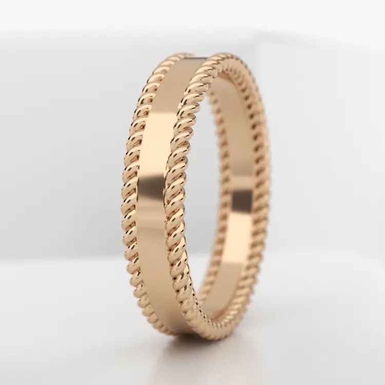 Обручальное мужское кольцо из розового золота 585 пробы (718M)