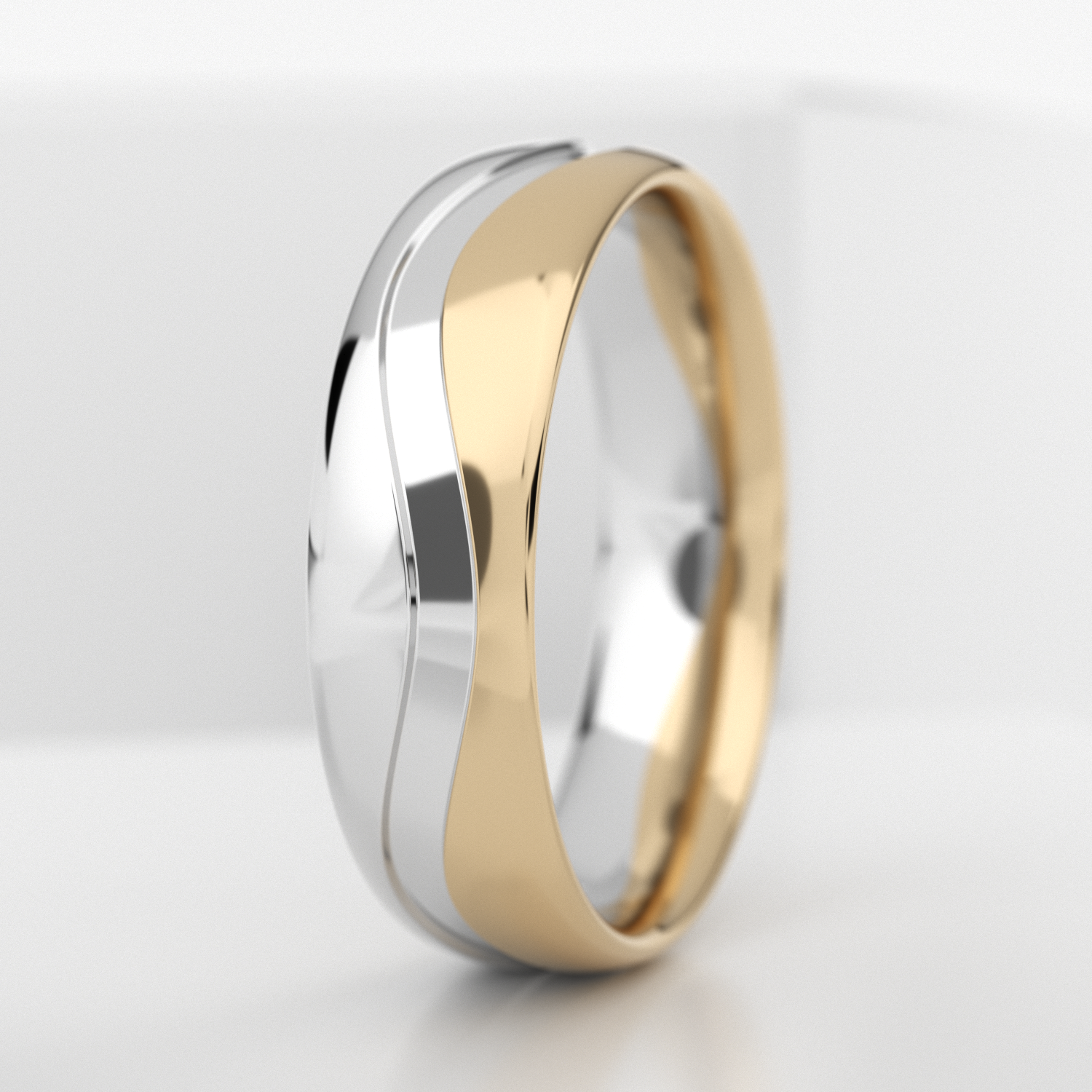 Обручальное мужское кольцо из белого золота 750 пробы (719M)