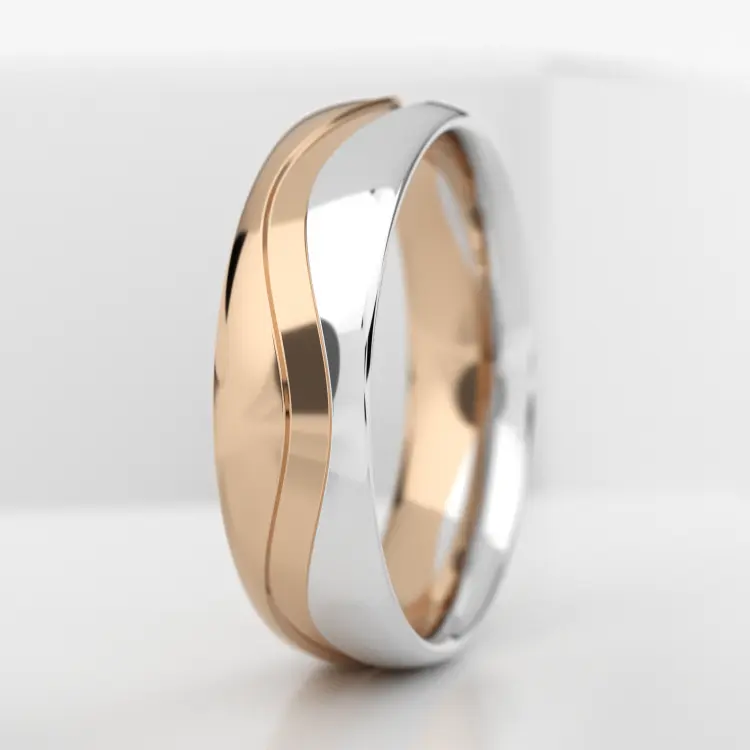 Обручальное мужское кольцо из розового золота 585 пробы (719M)