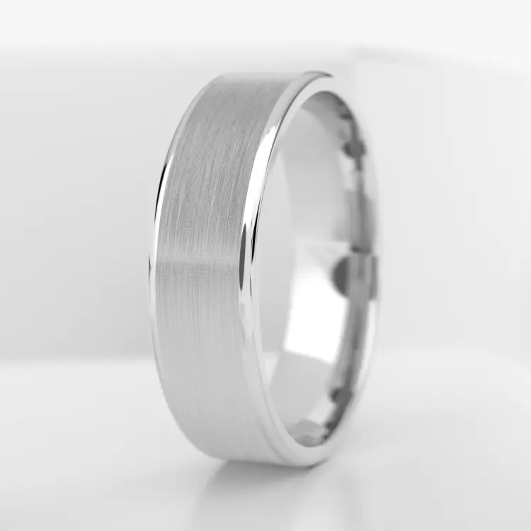 Обручальное мужское кольцо из белого золота 750 пробы (720M)