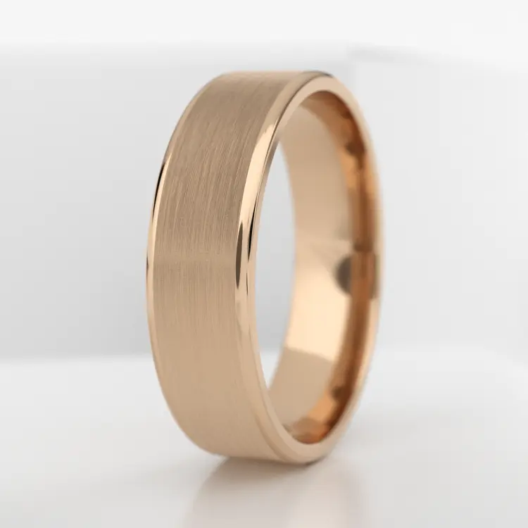 Обручальное мужское кольцо из розового золота 585 пробы (720M)