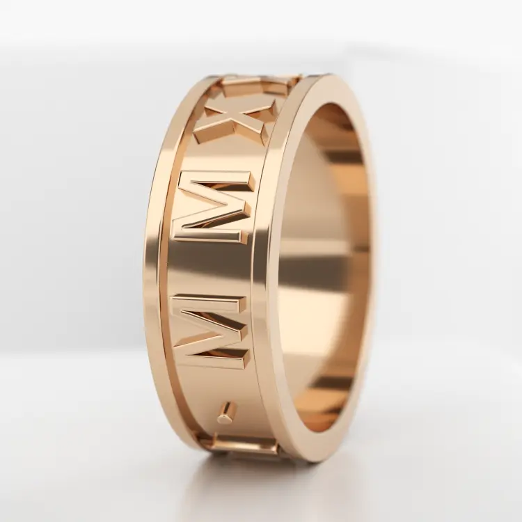 Обручальное мужское кольцо из розового золота 585 пробы (722M)
