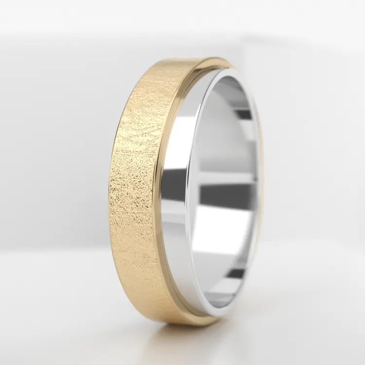 Обручальное мужское кольцо из белого золота 750 пробы (725M)