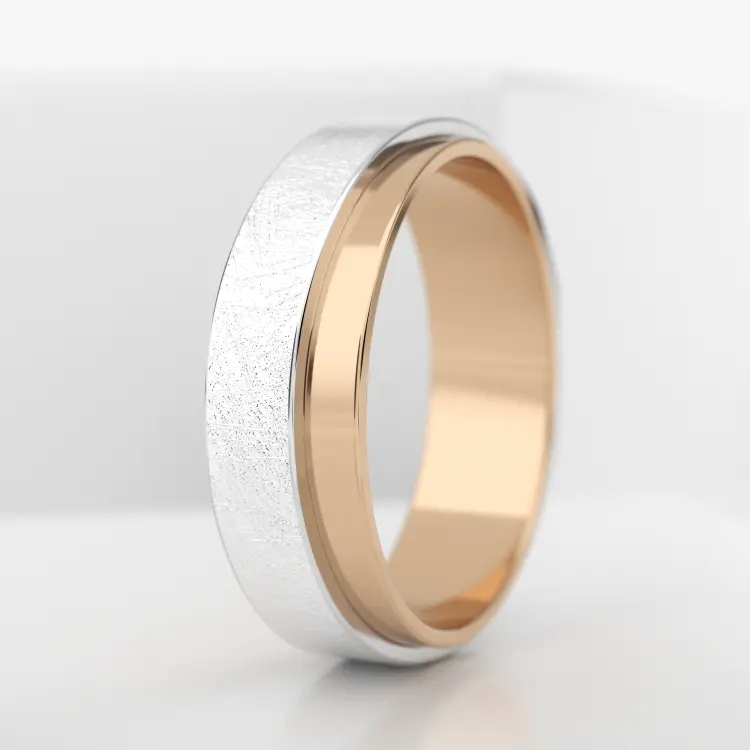 Обручальное мужское кольцо из розового золота 585 пробы (725M)