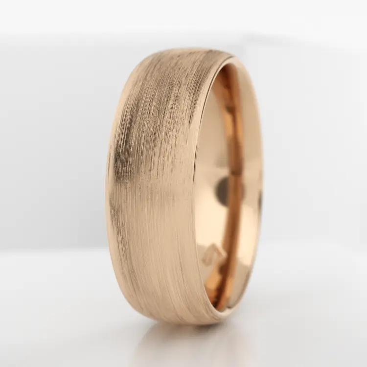 Обручальное мужское кольцо из розового золота 585 пробы (727M)