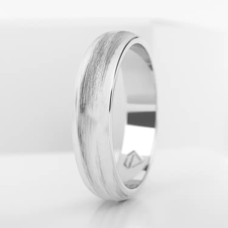 Обручальное мужское кольцо из белого золота 750 пробы (728M)