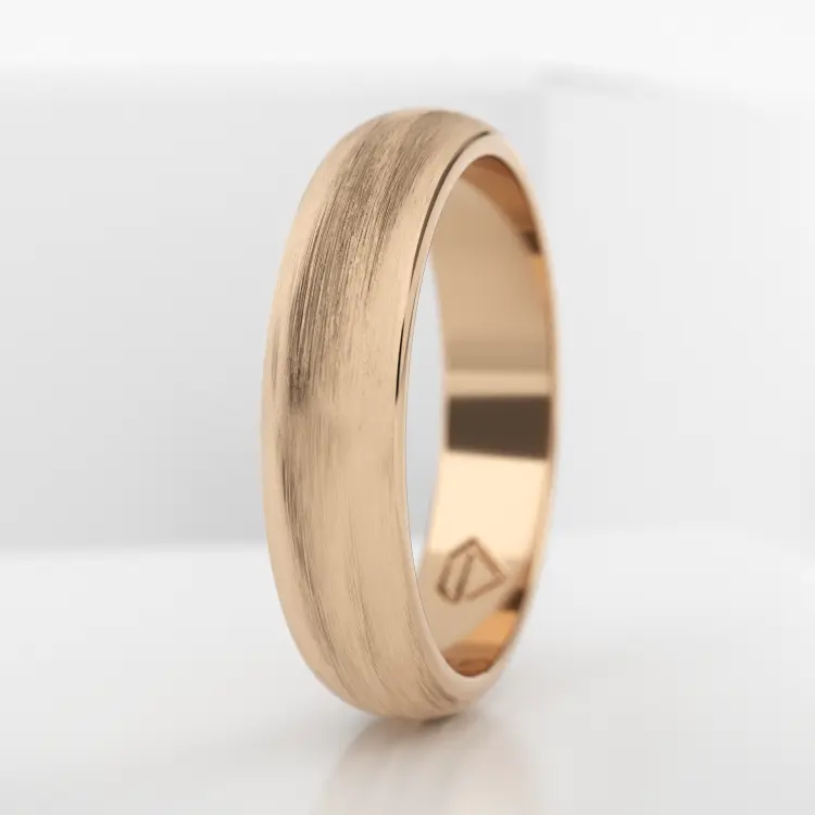 Обручальное мужское кольцо из розового золота 585 пробы (728M)