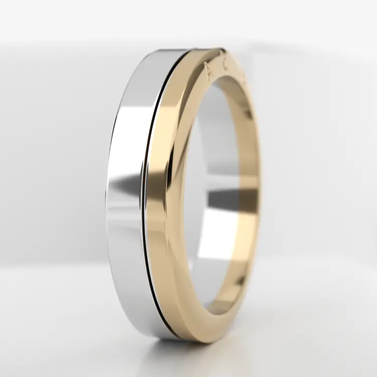 Обручальное мужское кольцо из белого золота 585 пробы (729M)