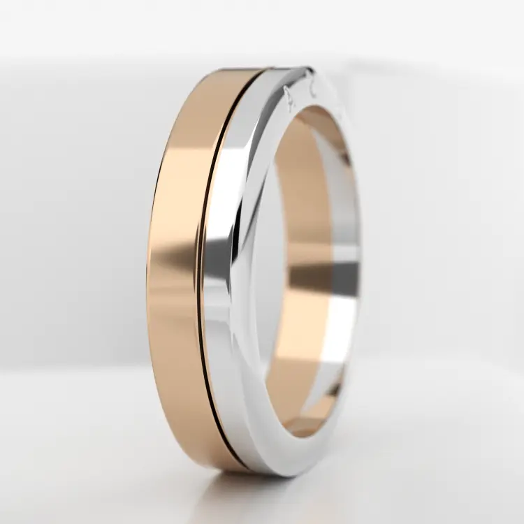Обручальное мужское кольцо из розового золота 585 пробы (729M)