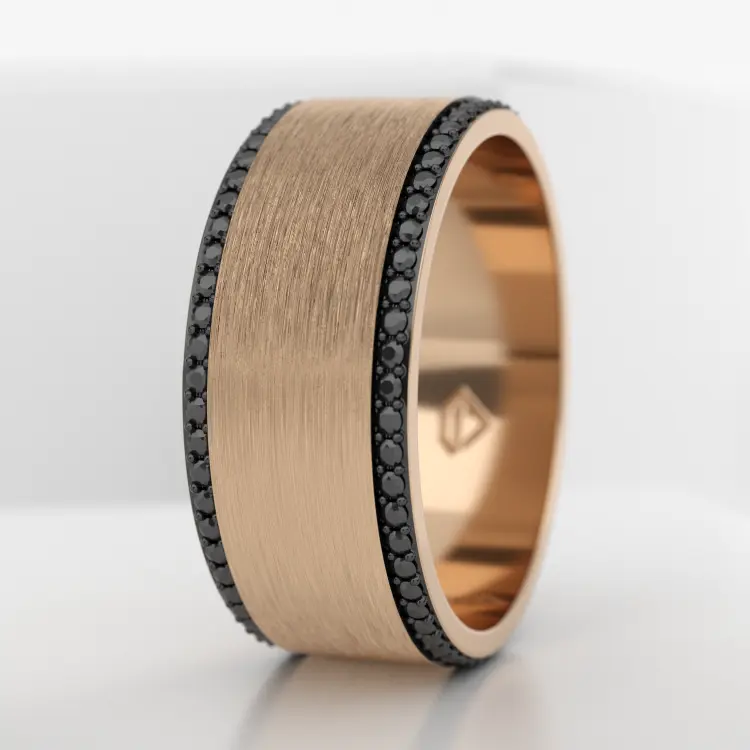 Обручальное мужское кольцо из розового золота 585 пробы (730M)