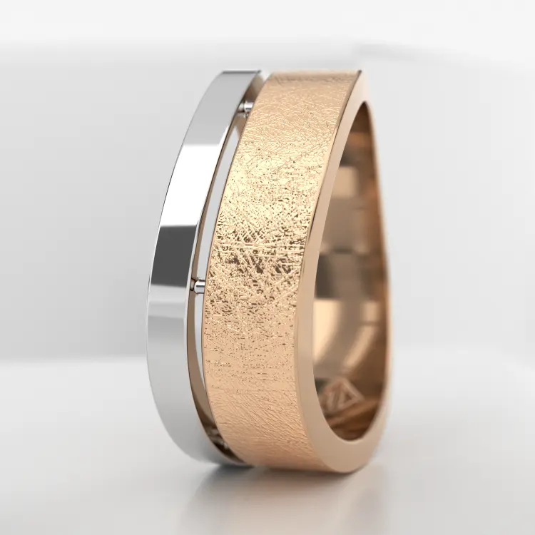 Обручальное мужское кольцо из розового золота 585 пробы (731M)