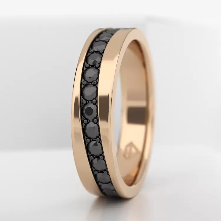 Обручальное мужское кольцо из розового золота 585 пробы (734M)