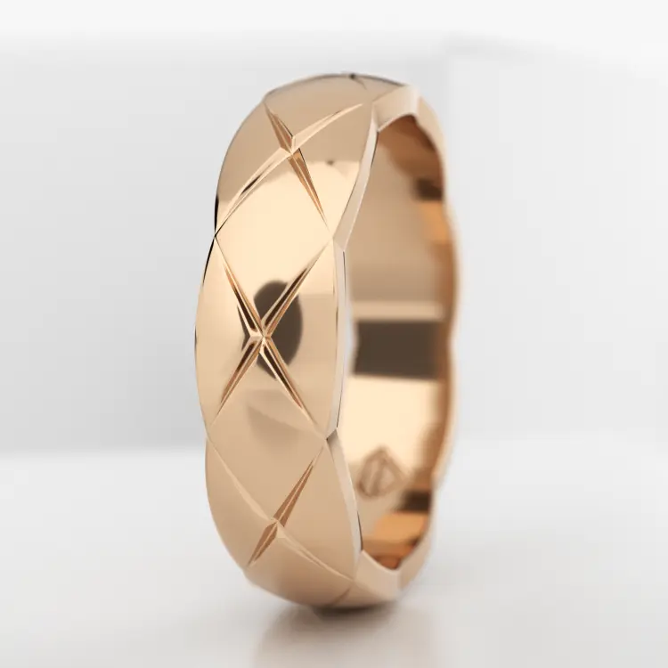 Обручальное мужское кольцо из розового золота 585 пробы (736M)