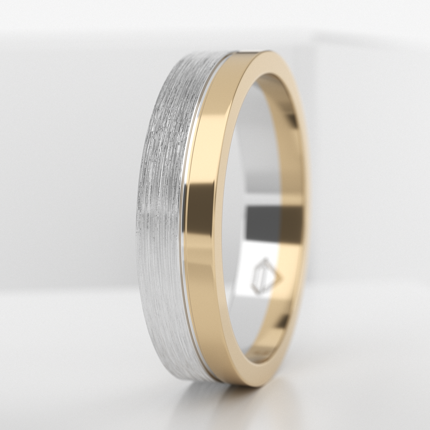 Обручальное мужское кольцо из белого золота 750 пробы (739M)