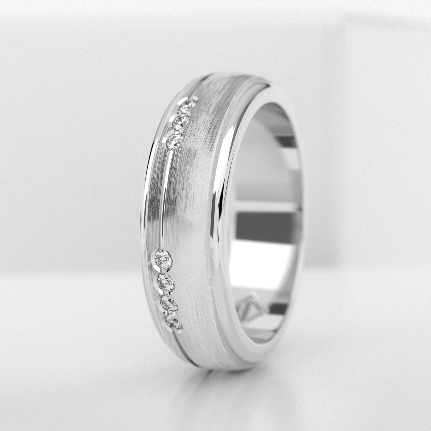 Обручальное мужское кольцо из платины (741M)