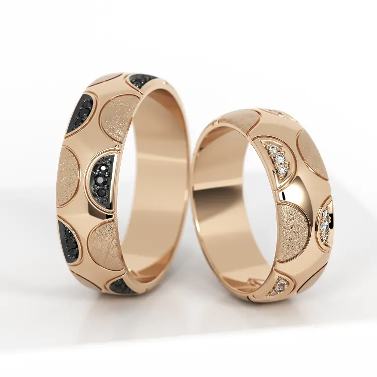 Обручальные парные кольца из розового золота 585 пробы (110)