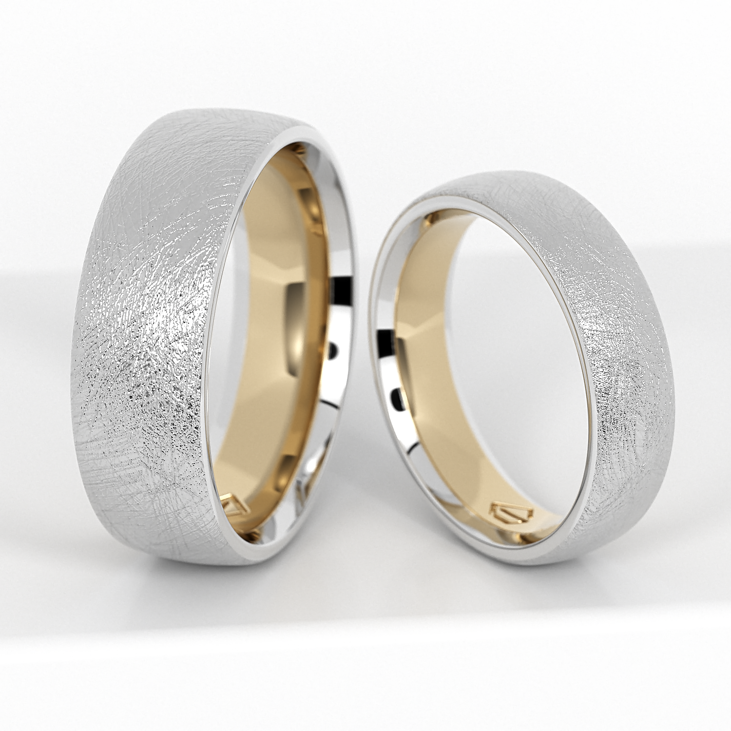 Обручальные парные кольца из белого золота 585 пробы (112)