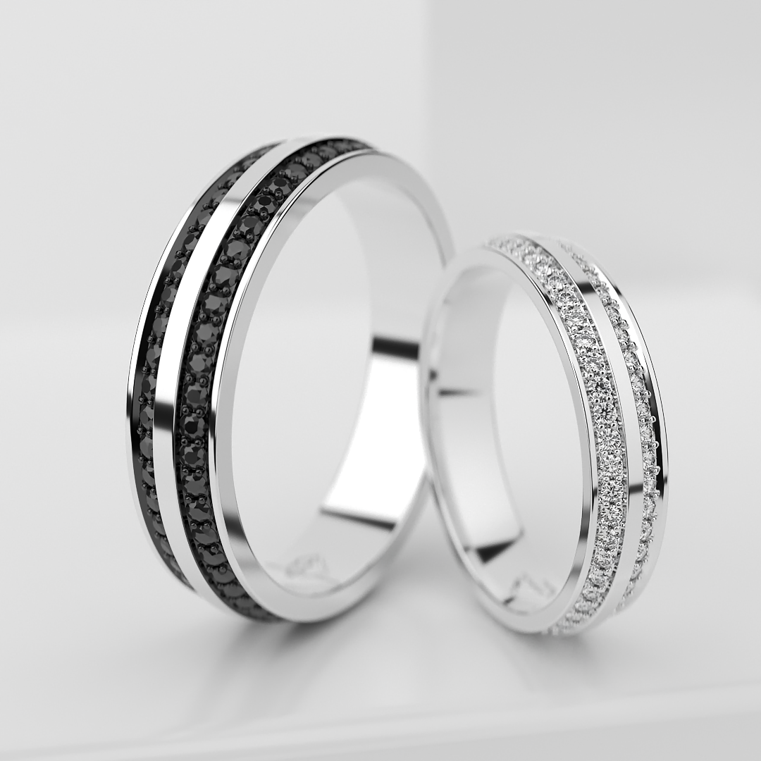 Обручальные парные кольца из платины (119)